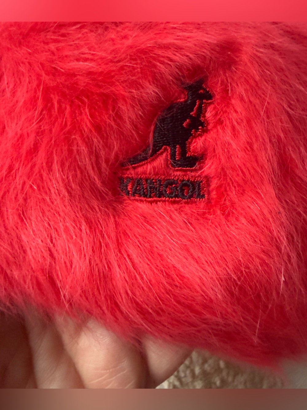 Supreme x Kangol Hot Pink Red Angora Fur Beanie - Picture 2 of 6